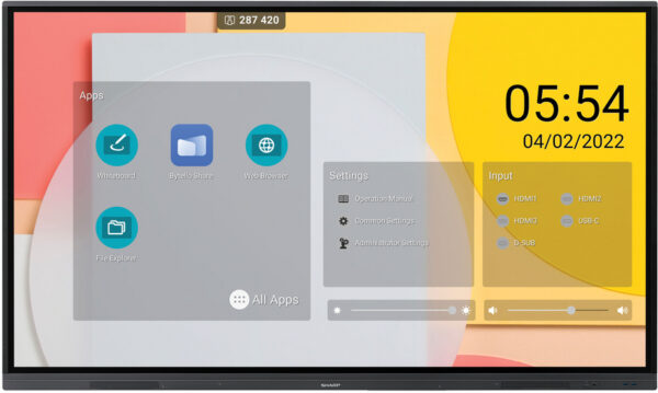 Sharp 65 inch PN-L652B Interactive Display